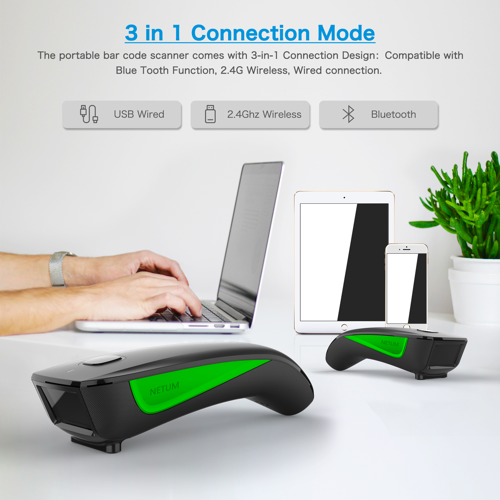 C740 1D CCD Bluetooth Wireless Barcode Scanner