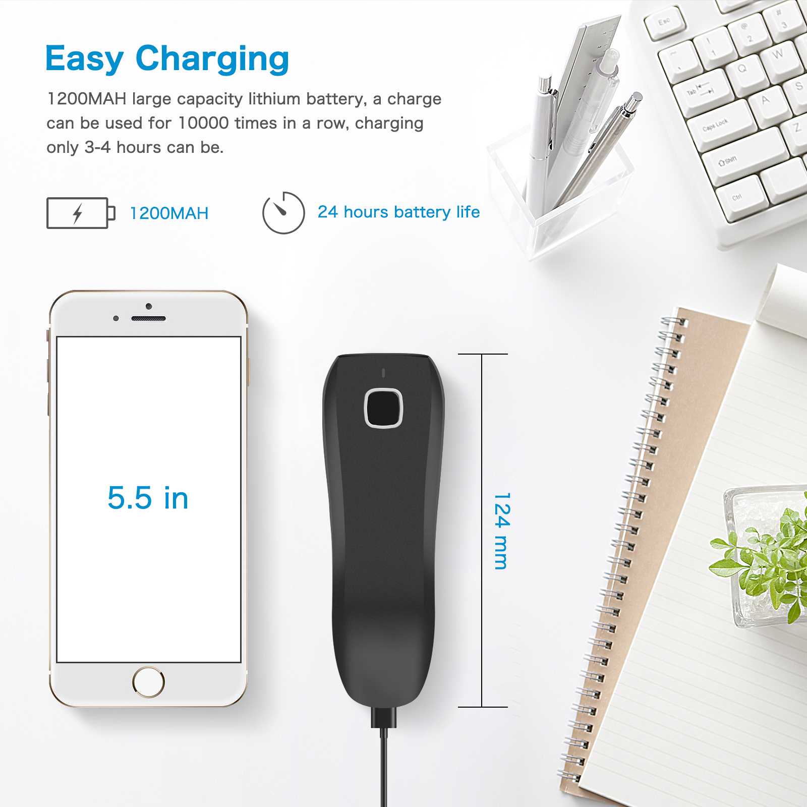 C740 1D CCD Bluetooth Wireless Barcode Scanner