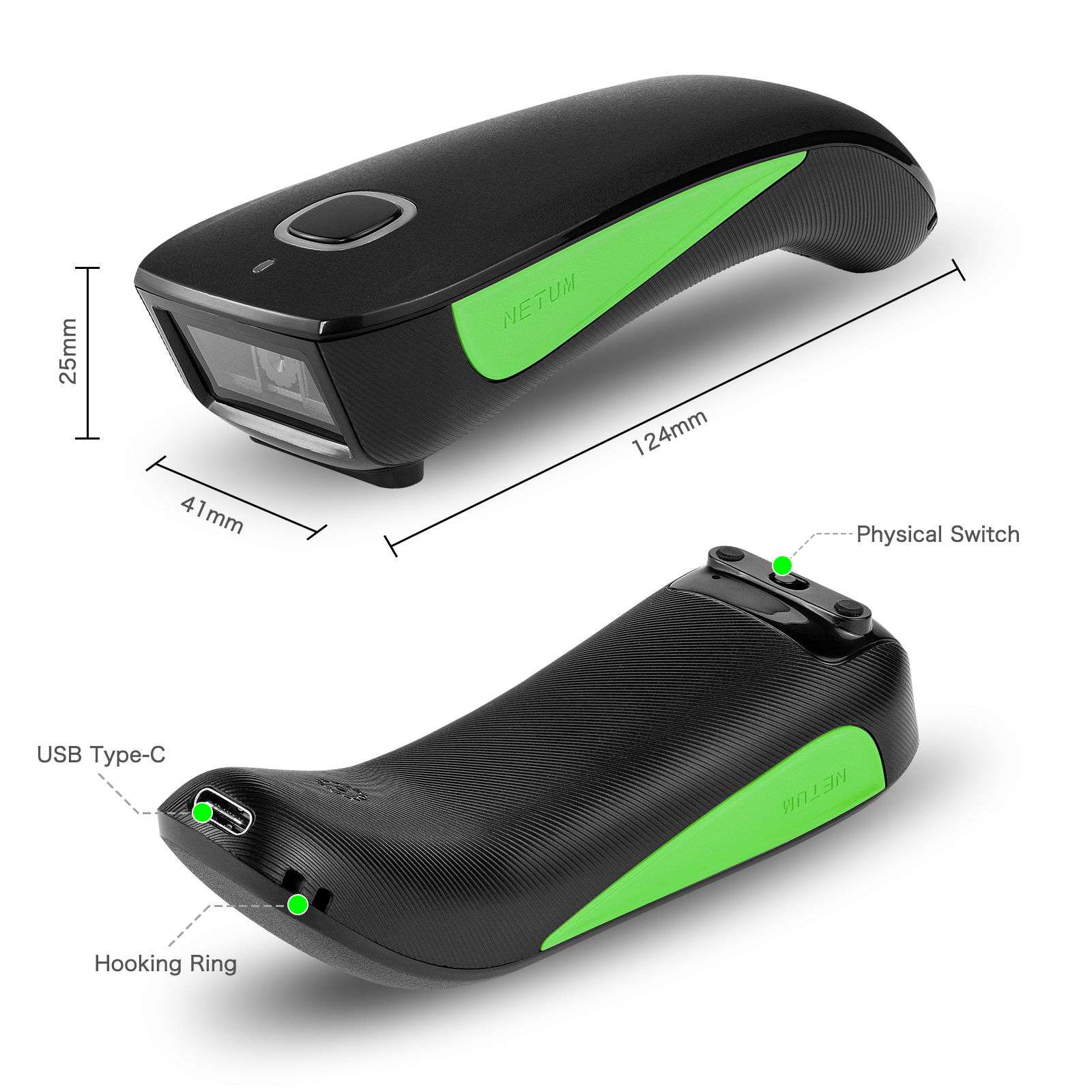 C740 1D CCD Bluetooth Wireless Barcode Scanner