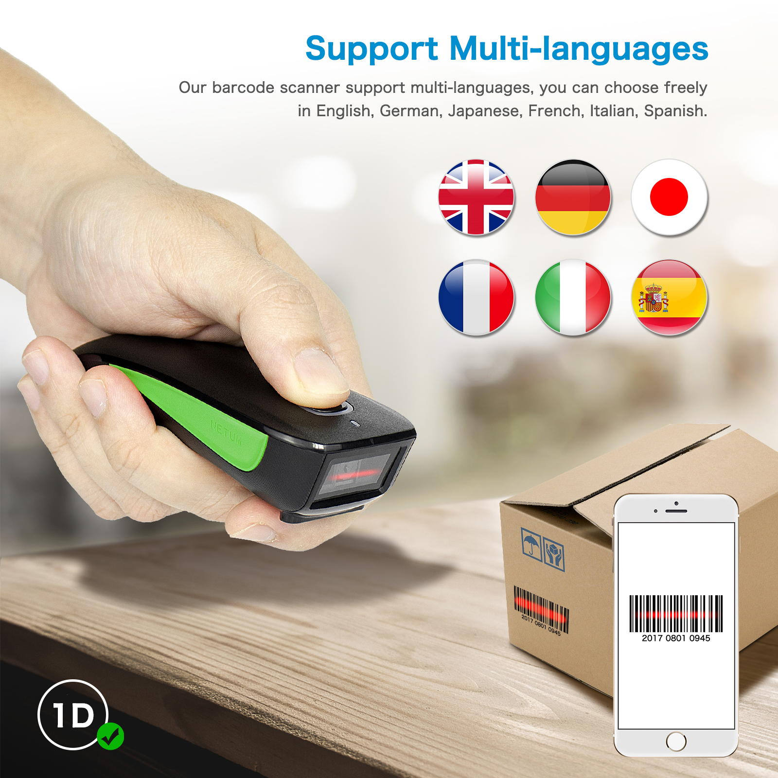 C740 1D CCD Bluetooth Wireless Barcode Scanner