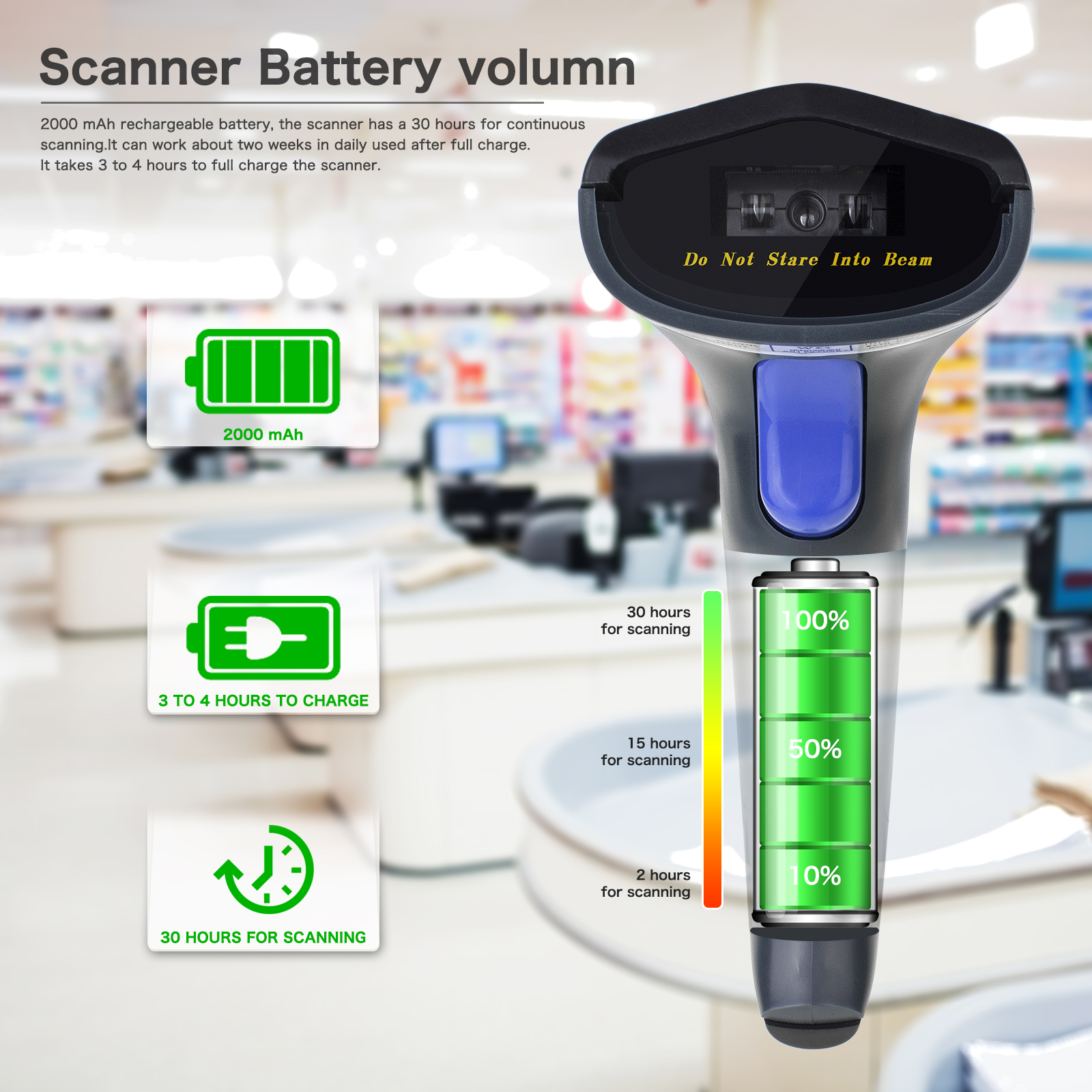 NETUM NT-W6-X 1D Bluetooth Barcode Scanner Support Android