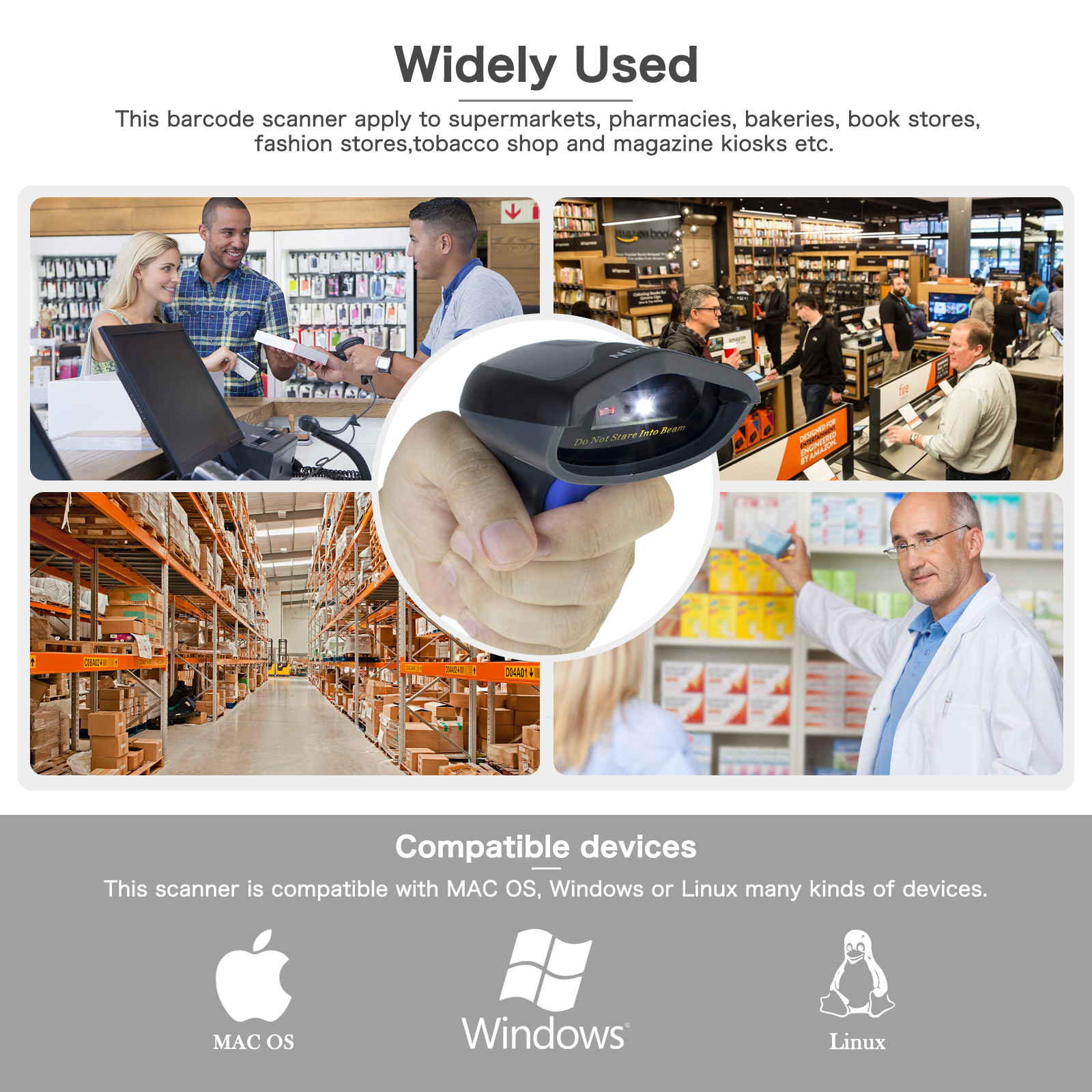 NT-W8-X 2D Bluetooth Barcode Scanner Support IOS