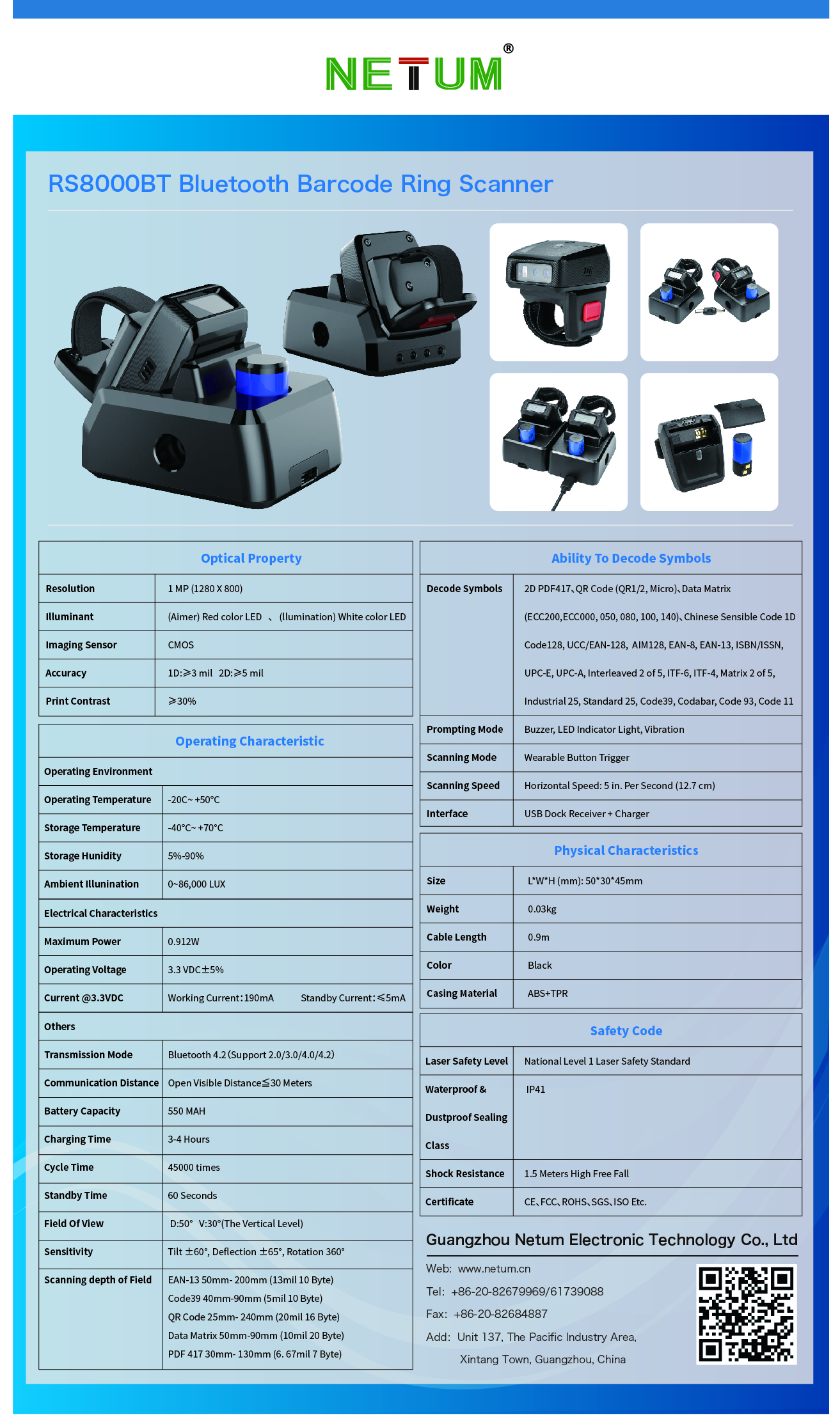 Bluetooth Ring Scanner