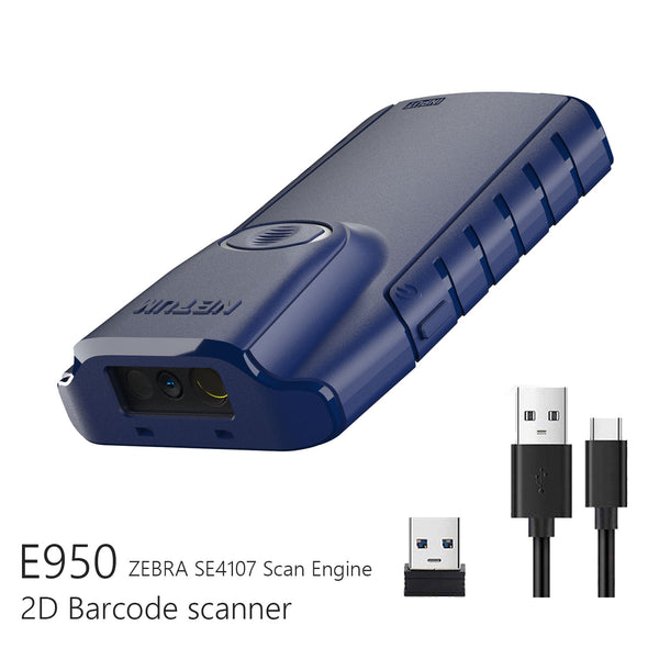 Netum E950 3 en 1 escáner de código de barras inalámbrico con clip trasero para teléfono móvil Iphone