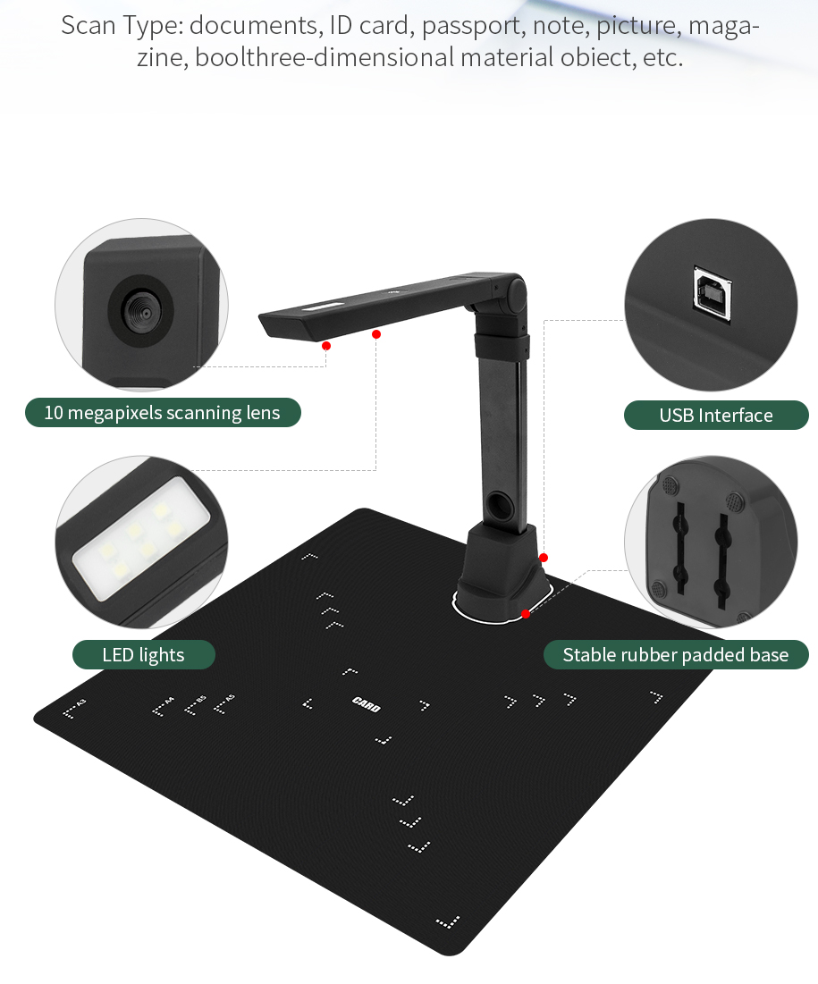 NETUM SD-2000 10 Million Pixel High Resolution A3 A4 CMOS Folding Camera Scanner Document Scanner With Camera And Video Recorder