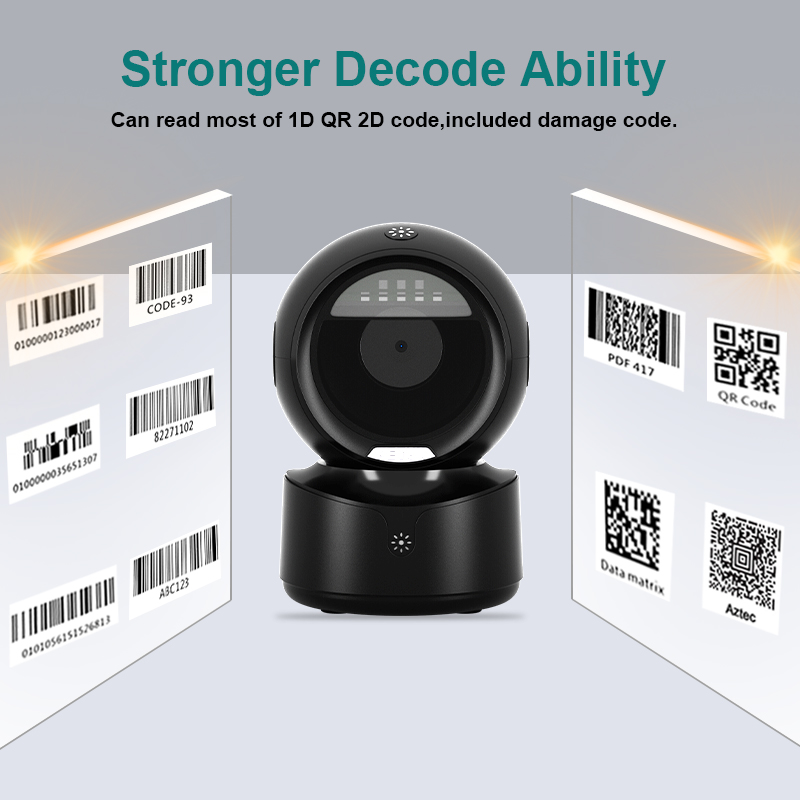 Netum A5 Hands-Free Omnidirectional 2D Desktop Bar code Reader Barcode Scanner For Supermarket