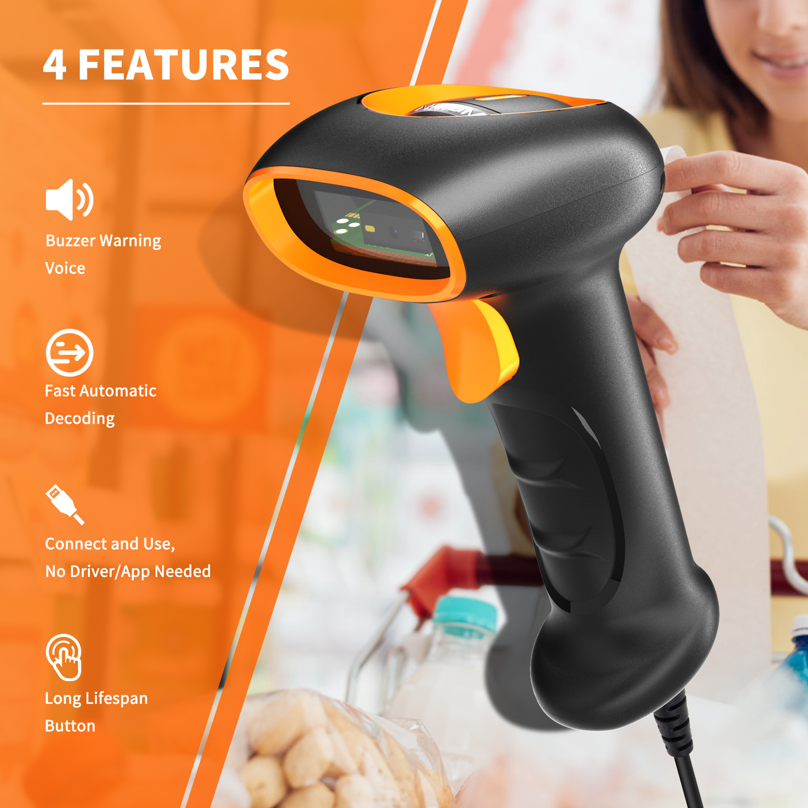 K20 1D/2D Wired Handheld Barcode Scanner