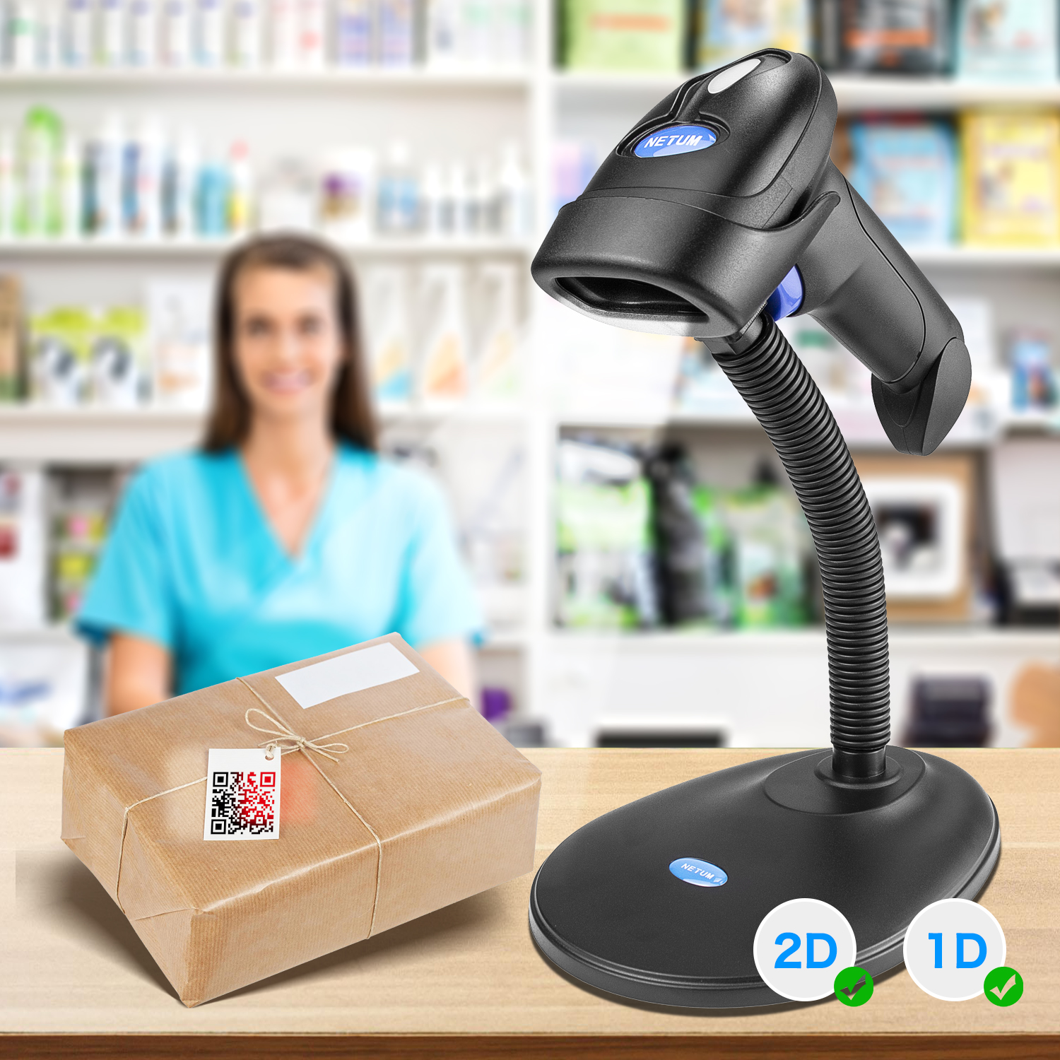 NETUM L8 2D Wireless 2.4G Hz Barcode Auto Scanner