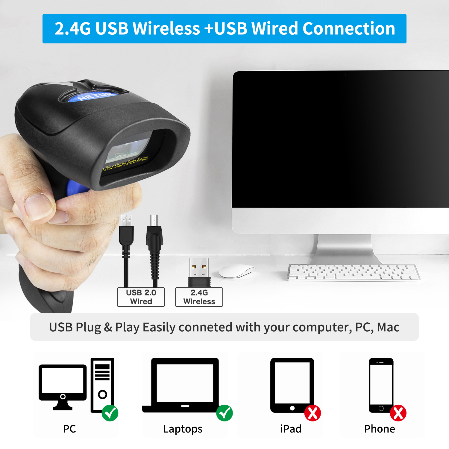 2D Wireless Barcode Scanner