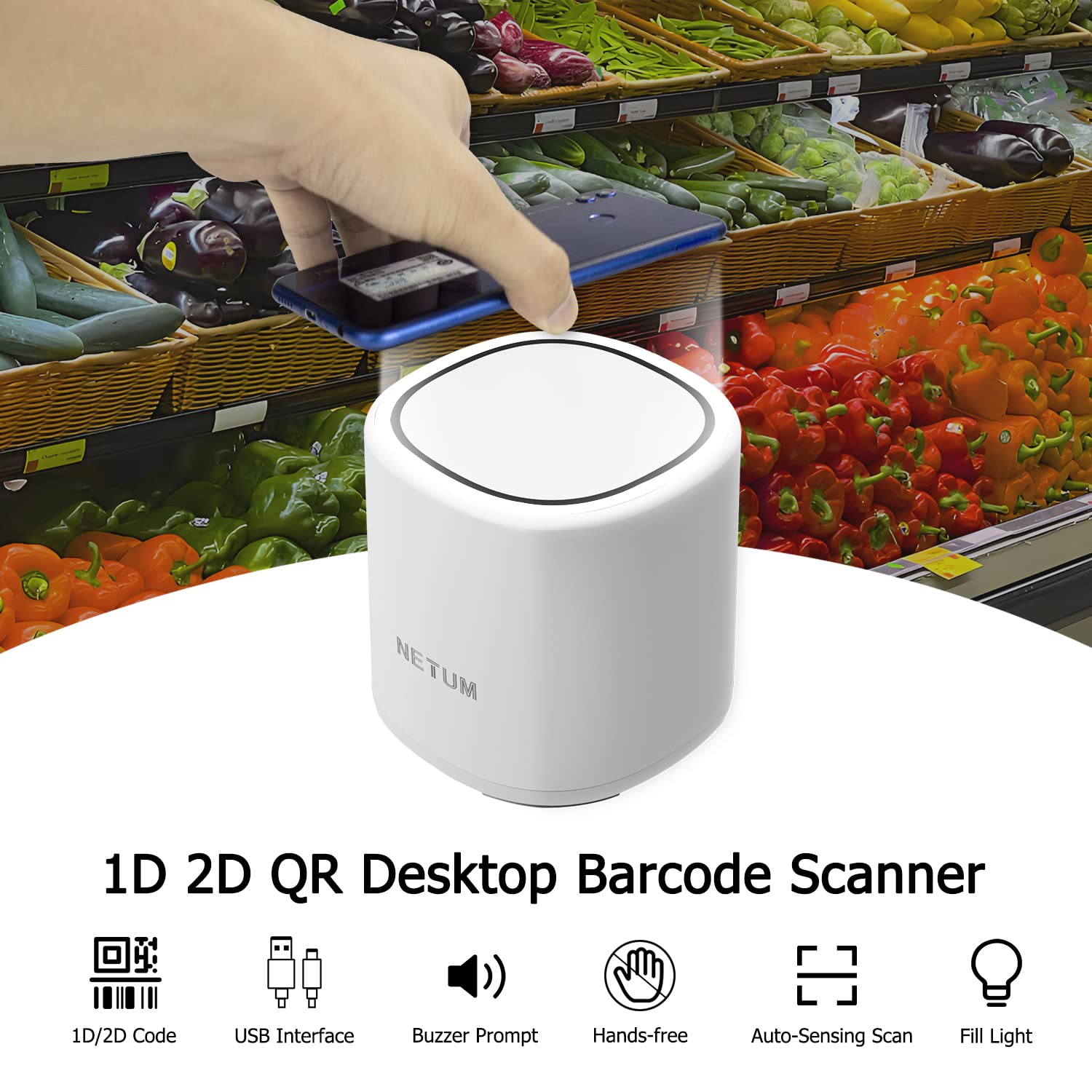 NT-5090 NETUM 2D barcode reader qr code reader USB barcode scanner Payment Box for Alipay wechat pay