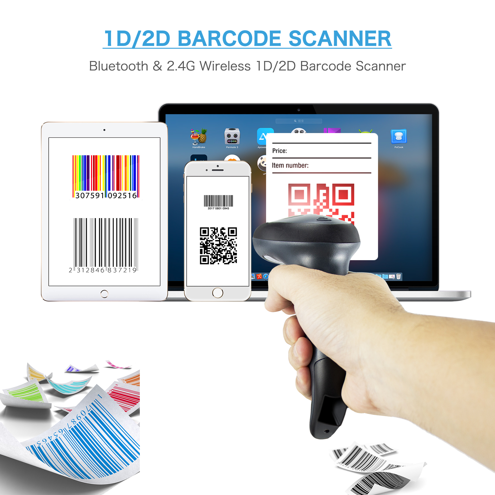 W8 Wireless Wi-Fi 2D Barcode Scanner
