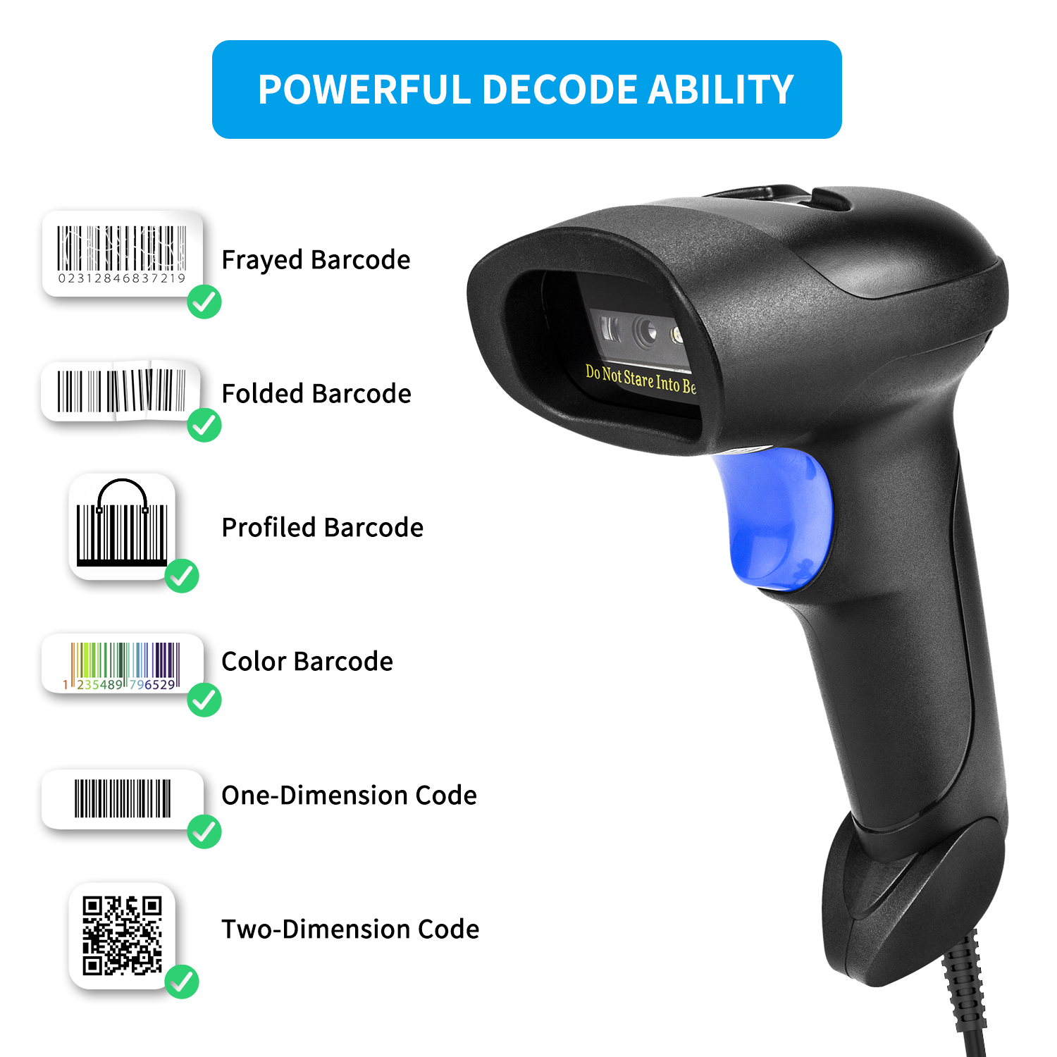 NETUM NT-L5 2D Wired Handheld Auto Barcode Scanner