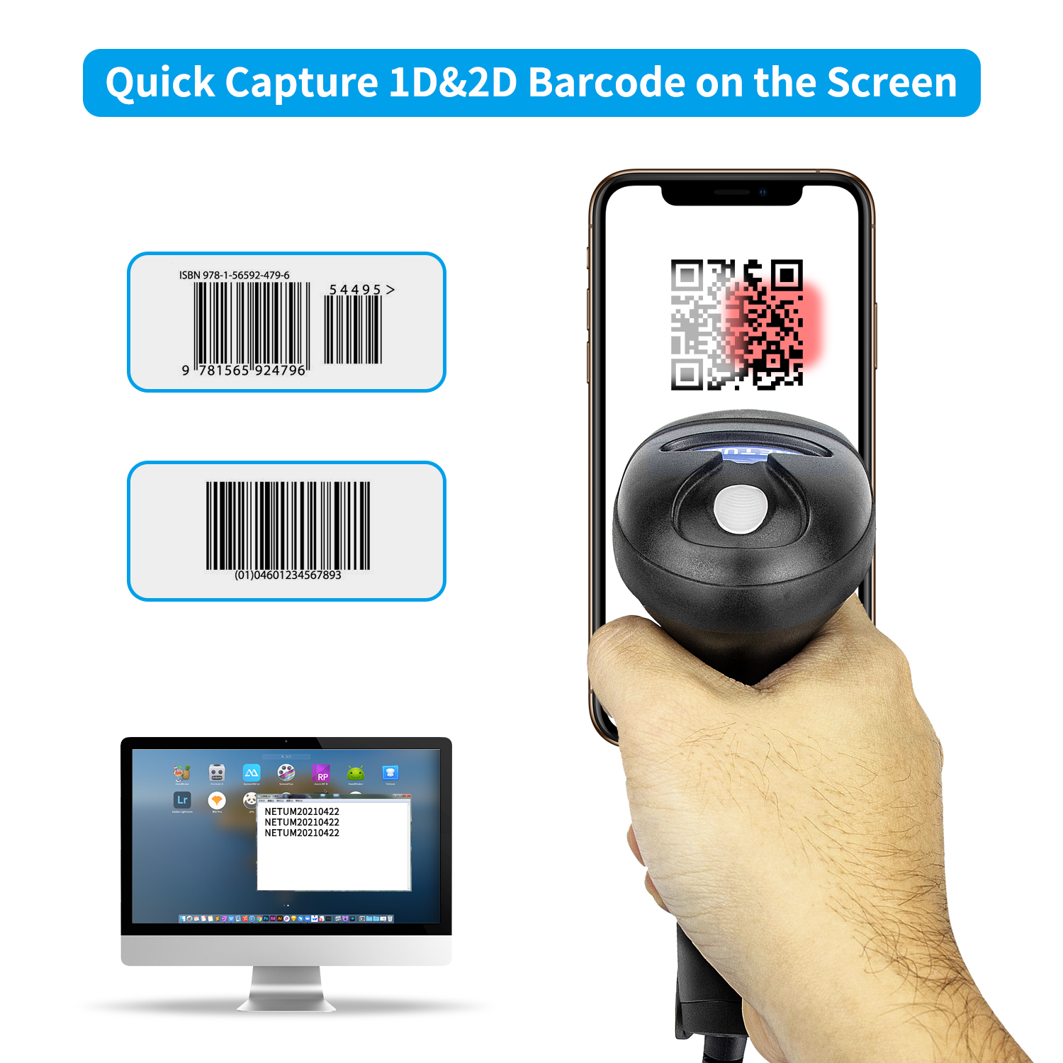 NETUM NT-L5 2D Wired Handheld Auto Barcode Scanner