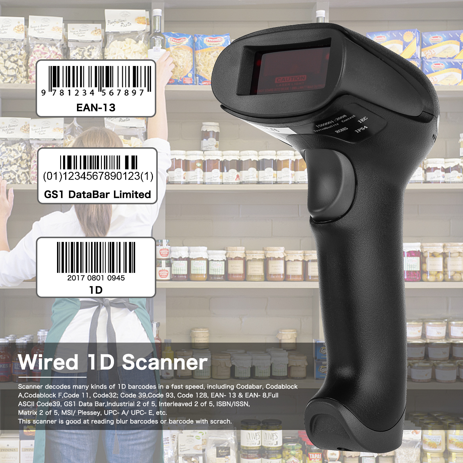 NT-F20 1D CCD Wired Handheld Barcode Scanner