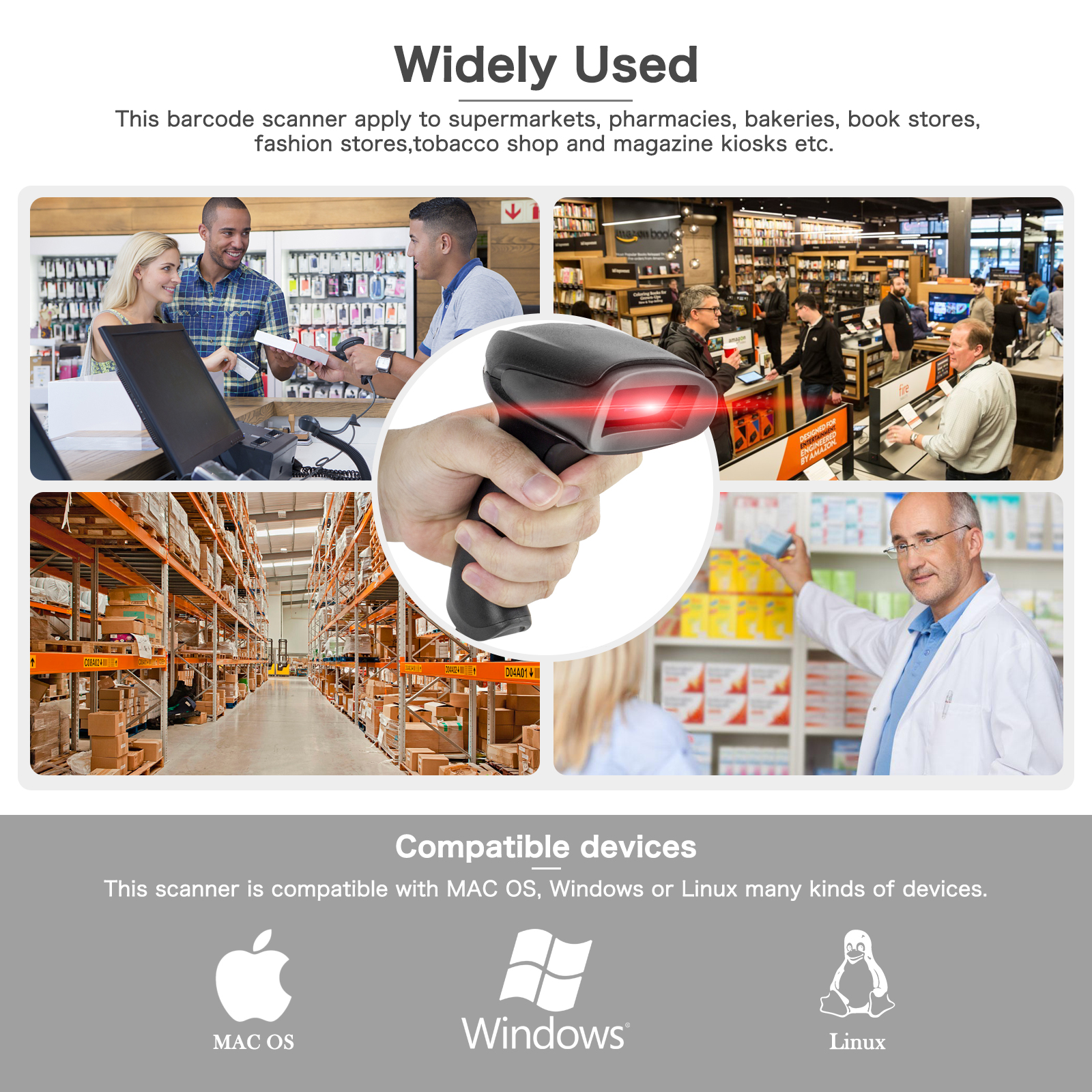 Wired CCD Barcode Scanner