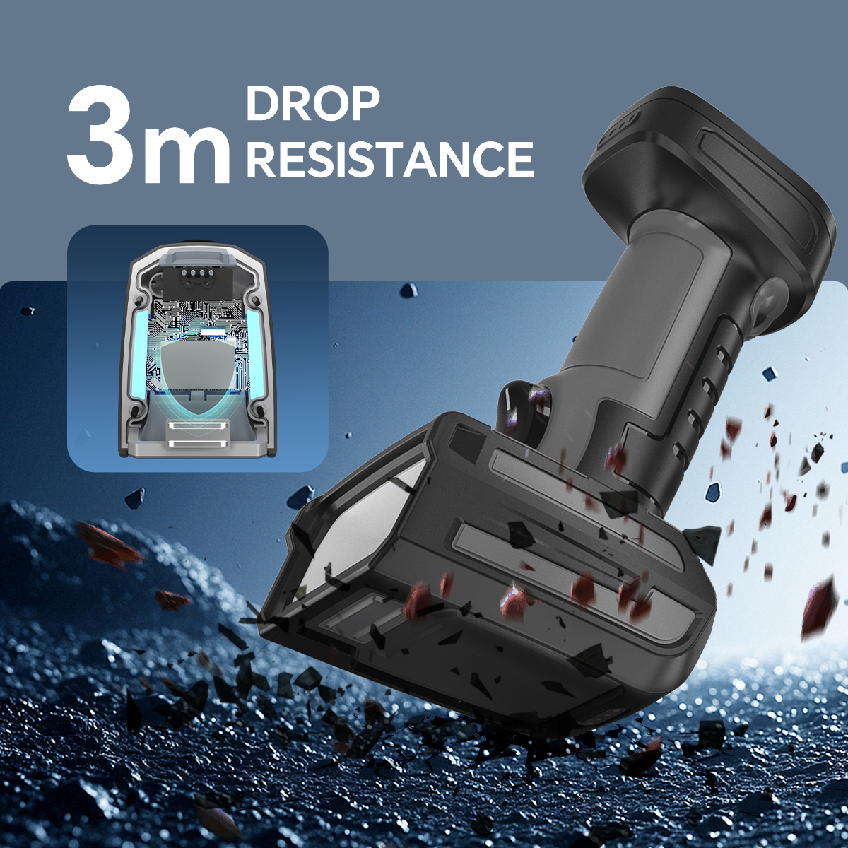 Long range wireless barcode scanner