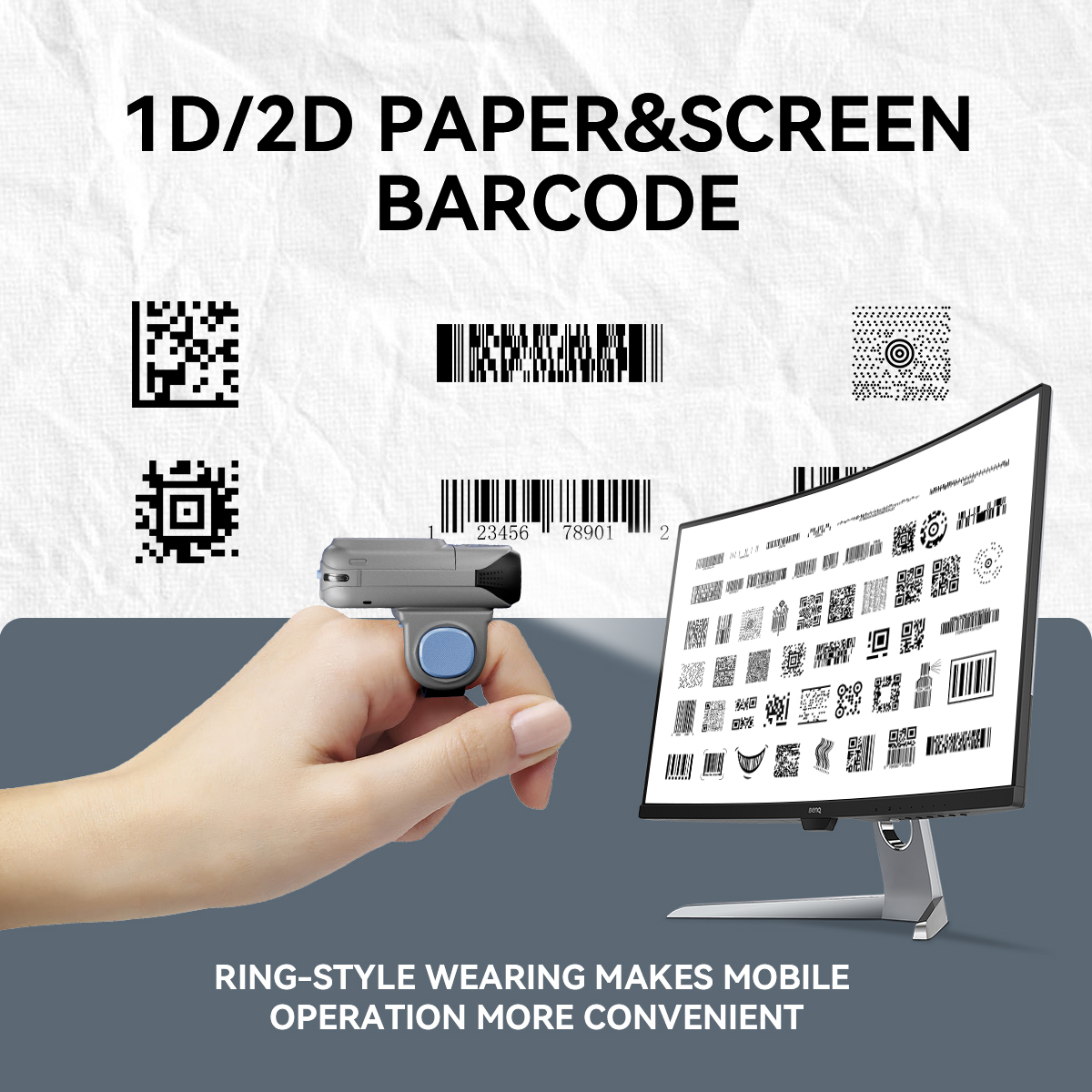 RF9520X Ring type + handheld 2D portable scanner