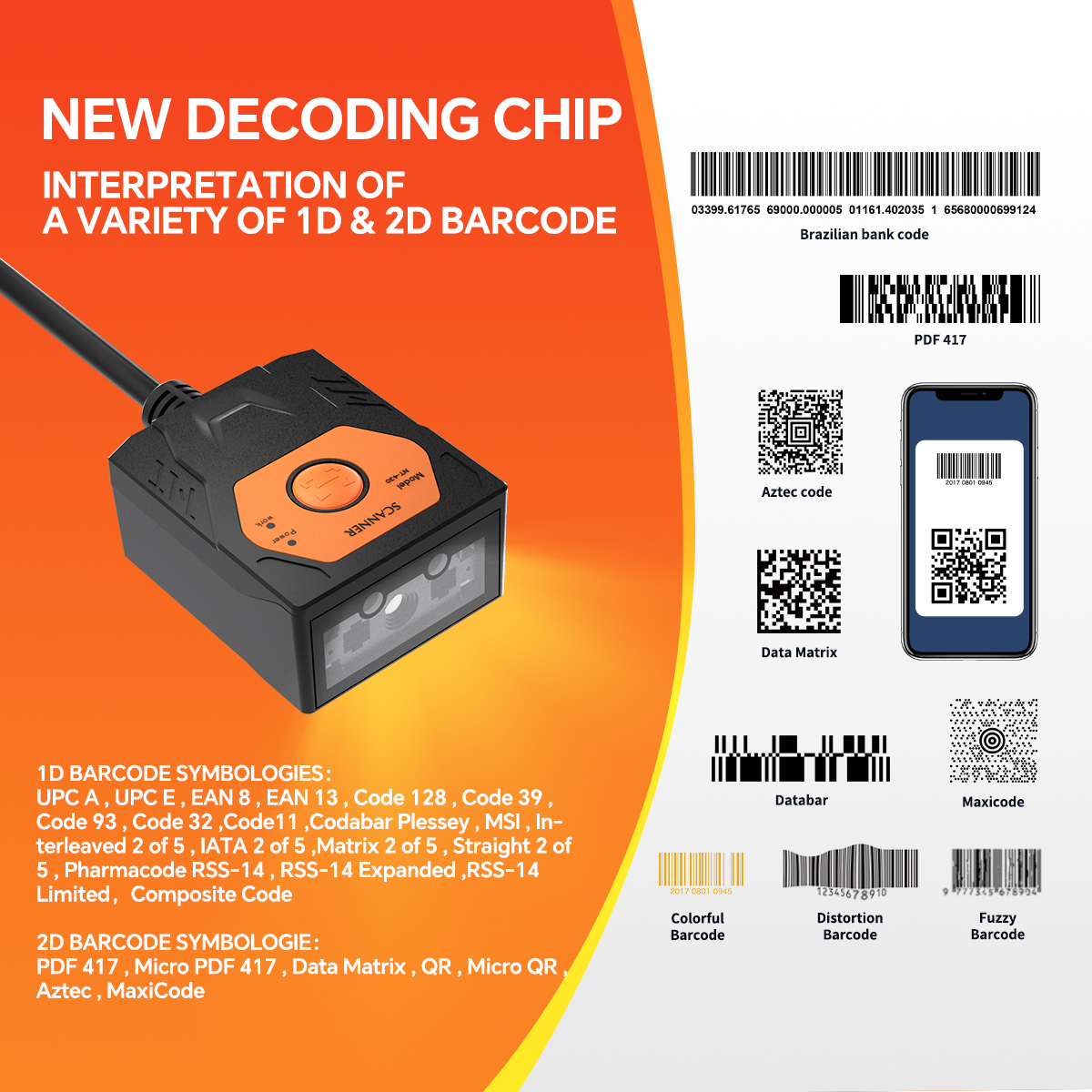 NETUM NT-480 Industrial Fixed Mount Barcode Scanner