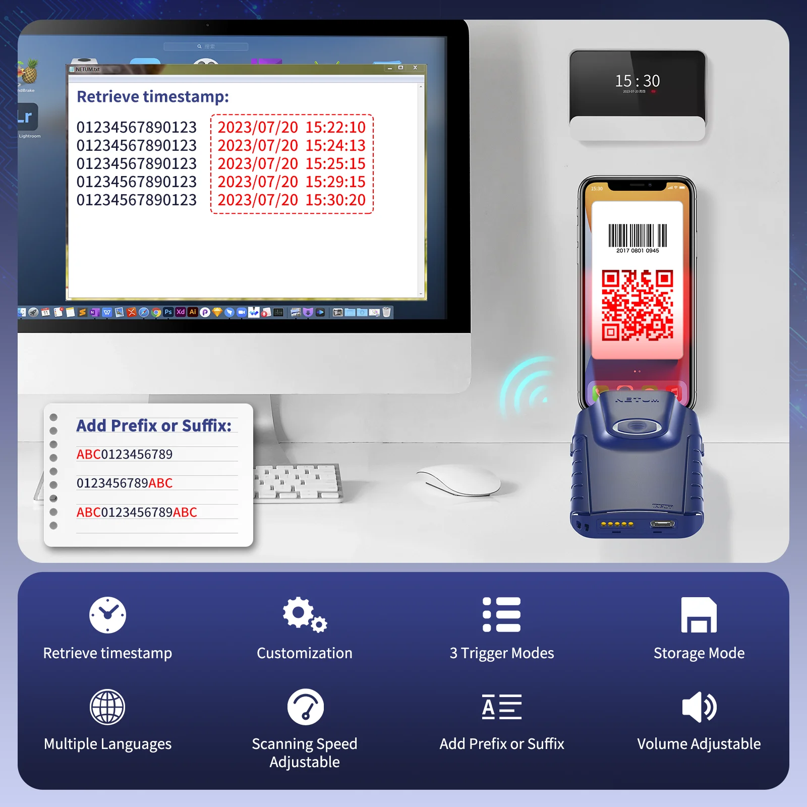 2D phone clip barcode reader 2D phone clip barcode reader