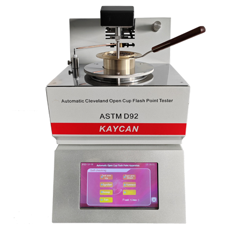 มาตรฐาน ASTM D92 เครื่องทดสอบจุดวาบไฟอัตโนมัติของ คลีฟแลนด์ เปิด ถ้วย