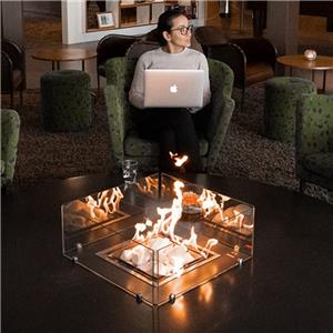 Square Ethanol Fireplace Indoor Use