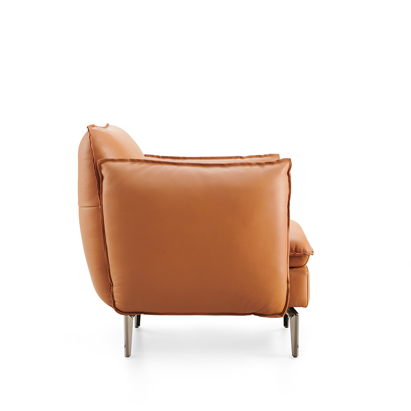 China Modern Mustard Yellow Leather Low Armchair Wholesale Factory