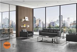 Modern Waiting Room Office Leather Sofa