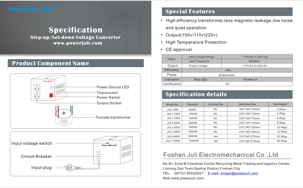 step up Voltage converter 110v to 220v