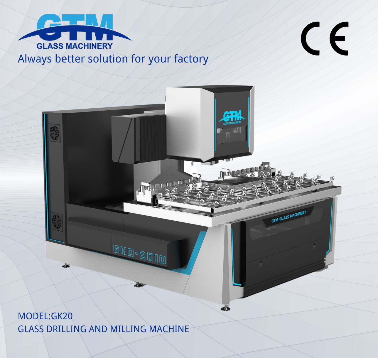 Máquina de perfuração e fresagem de vidro CNC GK20 (especializada em porta de chuveiro)