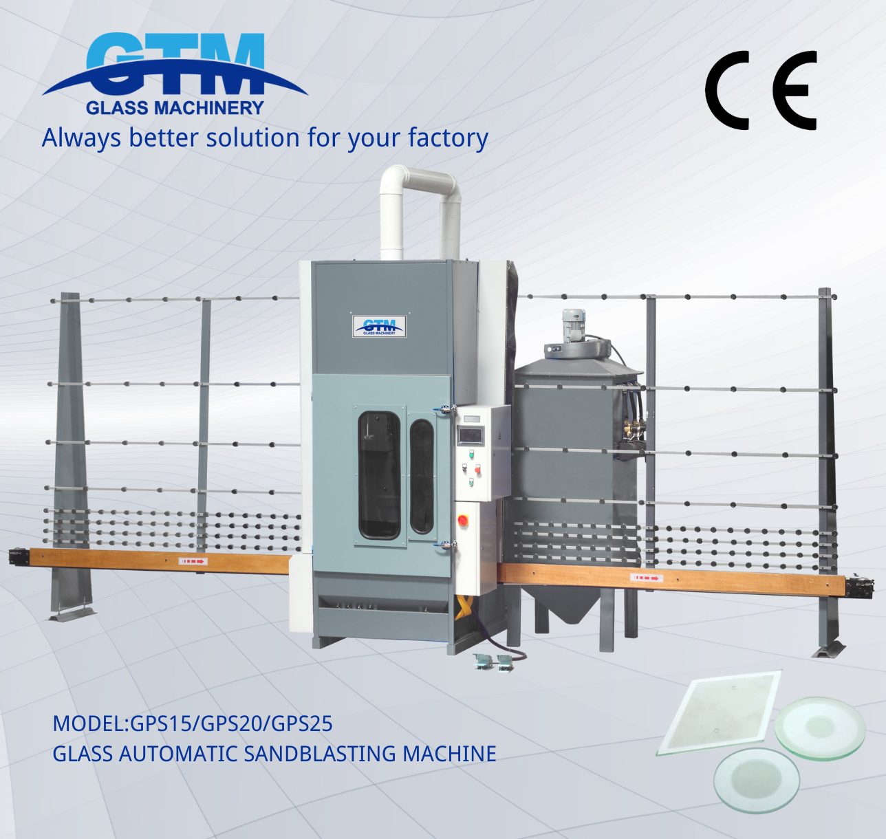 Китай GPS25 1500 мм/2000 мм/2500 мм Автоматическая пескоструйная машина для стекла, производитель