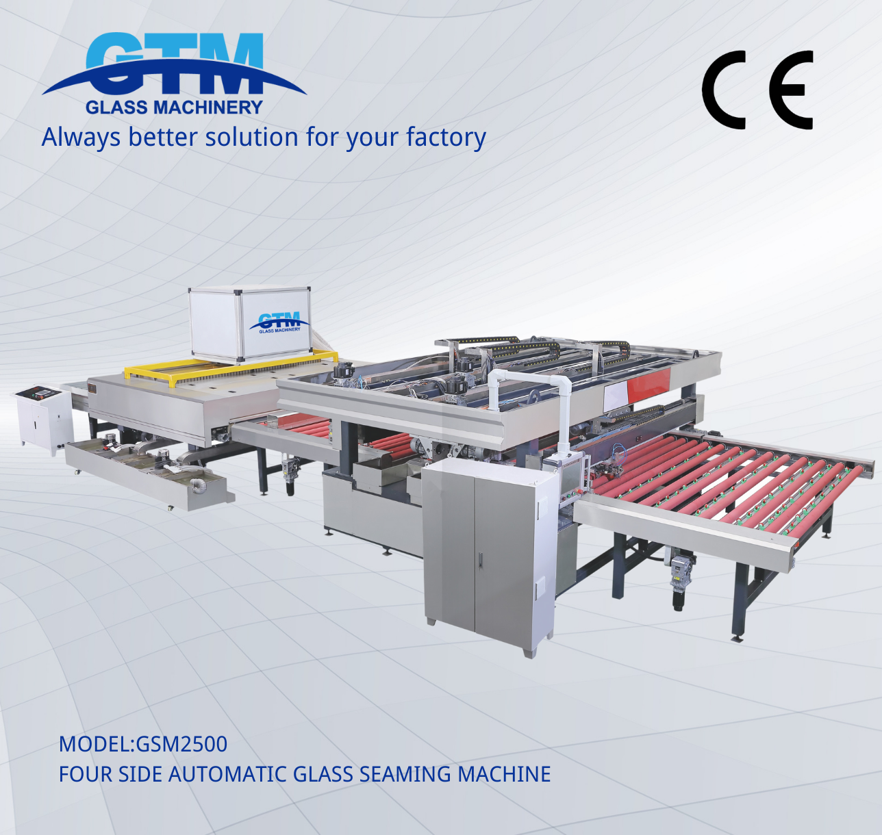 GFM2500 Máquina automática de costura de vidrio de cuatro lados