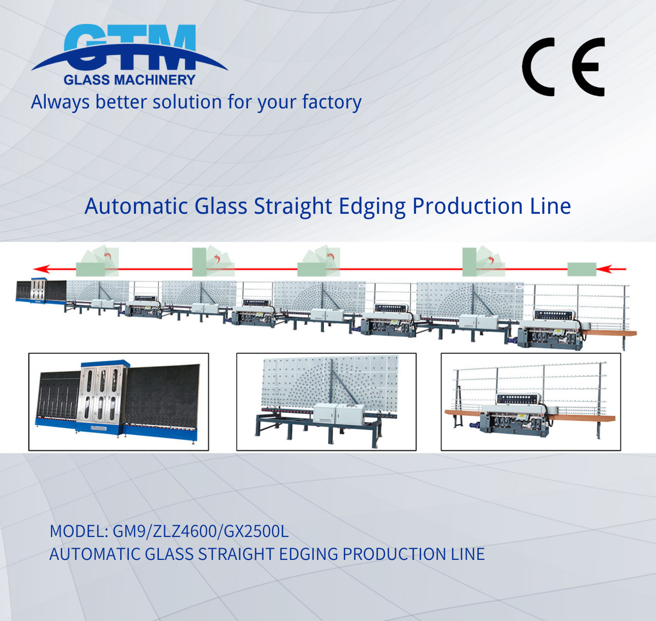 Automatic Glass straight edging production line