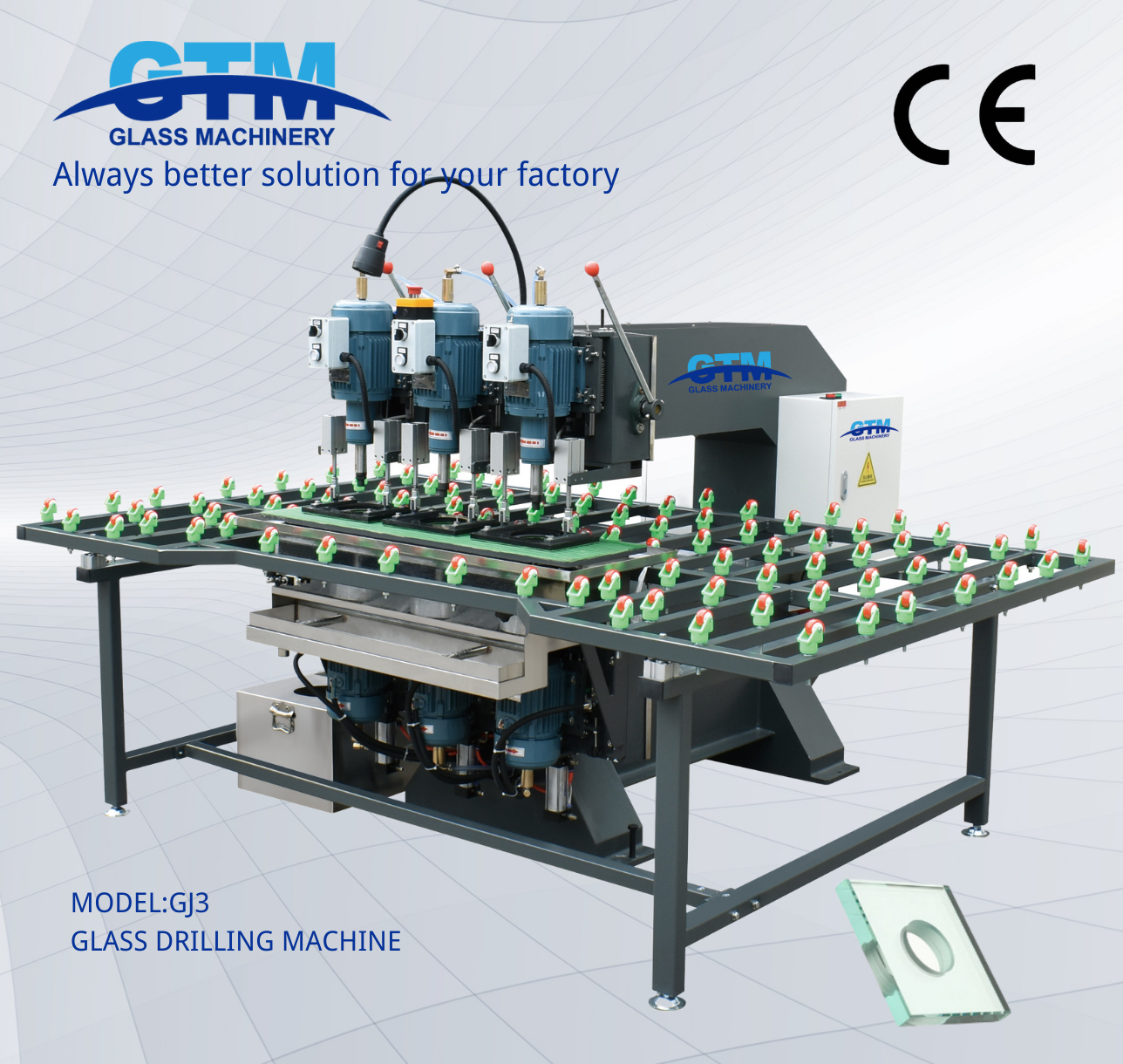 Máy khoan 3 đầu độc đáo GTM Glass
