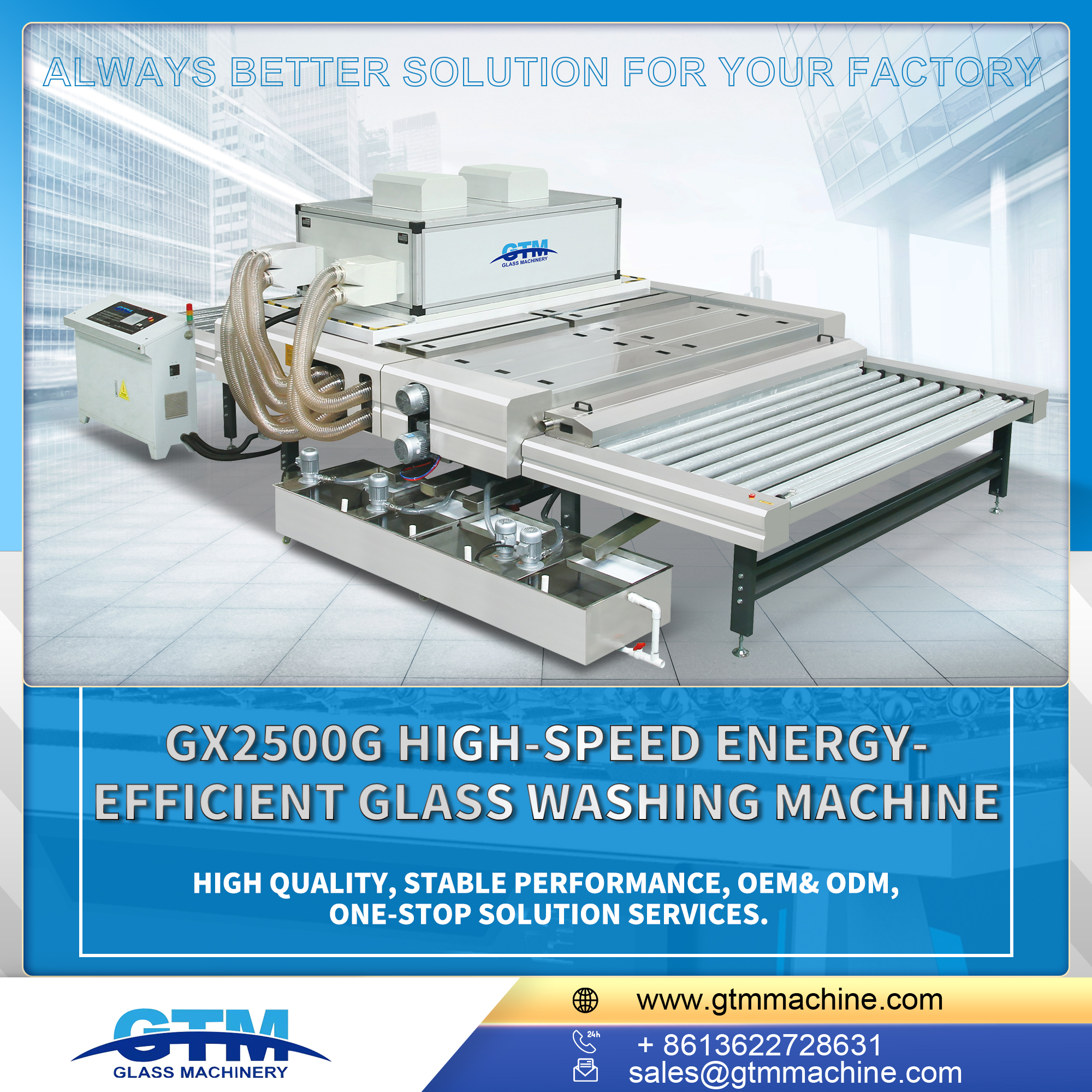 GX2500G High-speed Energy-efficient Glass washing machine