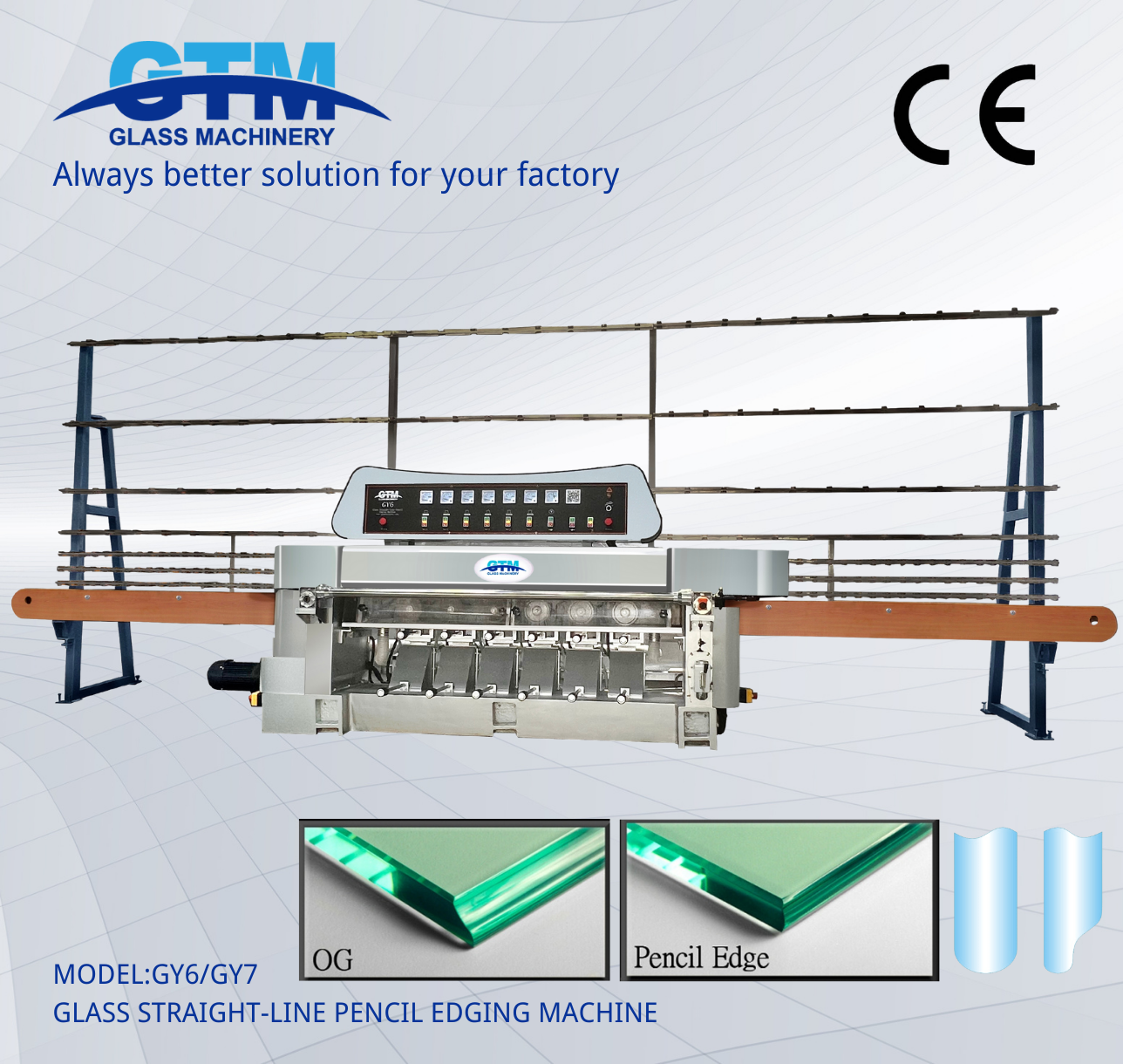 glass pencil edging machine