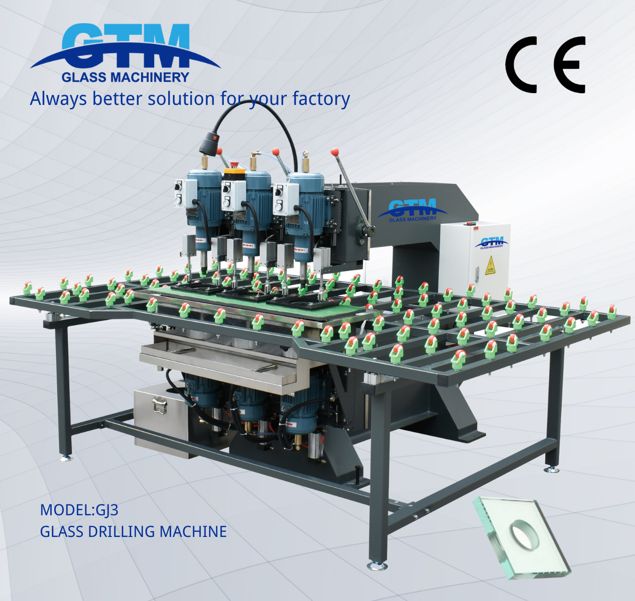 3 spindles of drill bit drilling machine