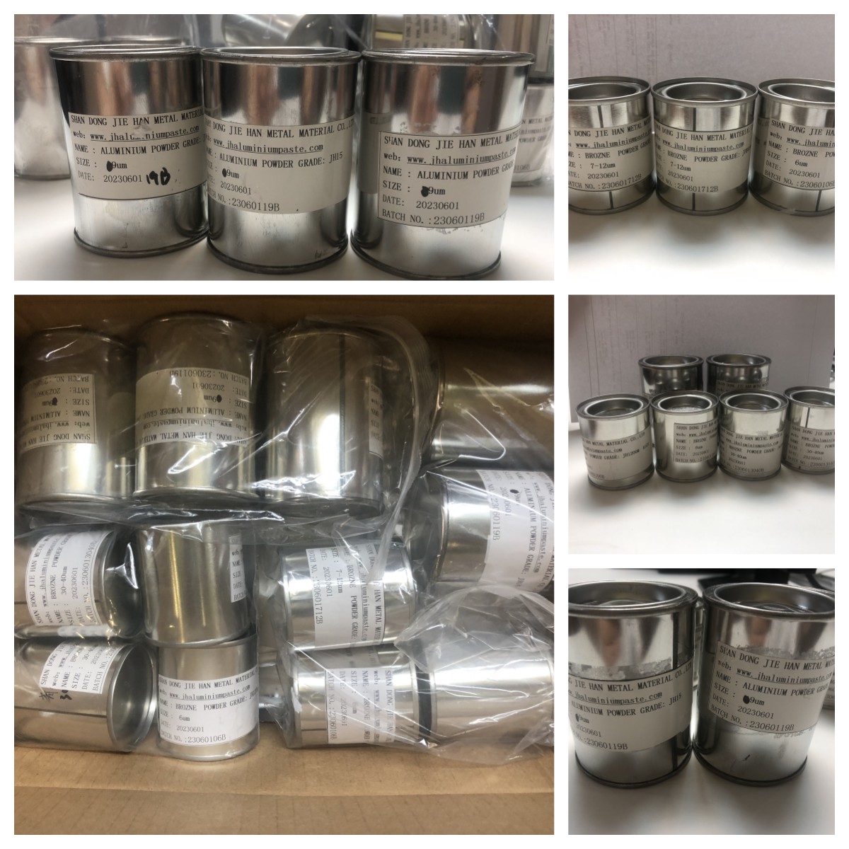 Sample aluminum paste and gold powder package