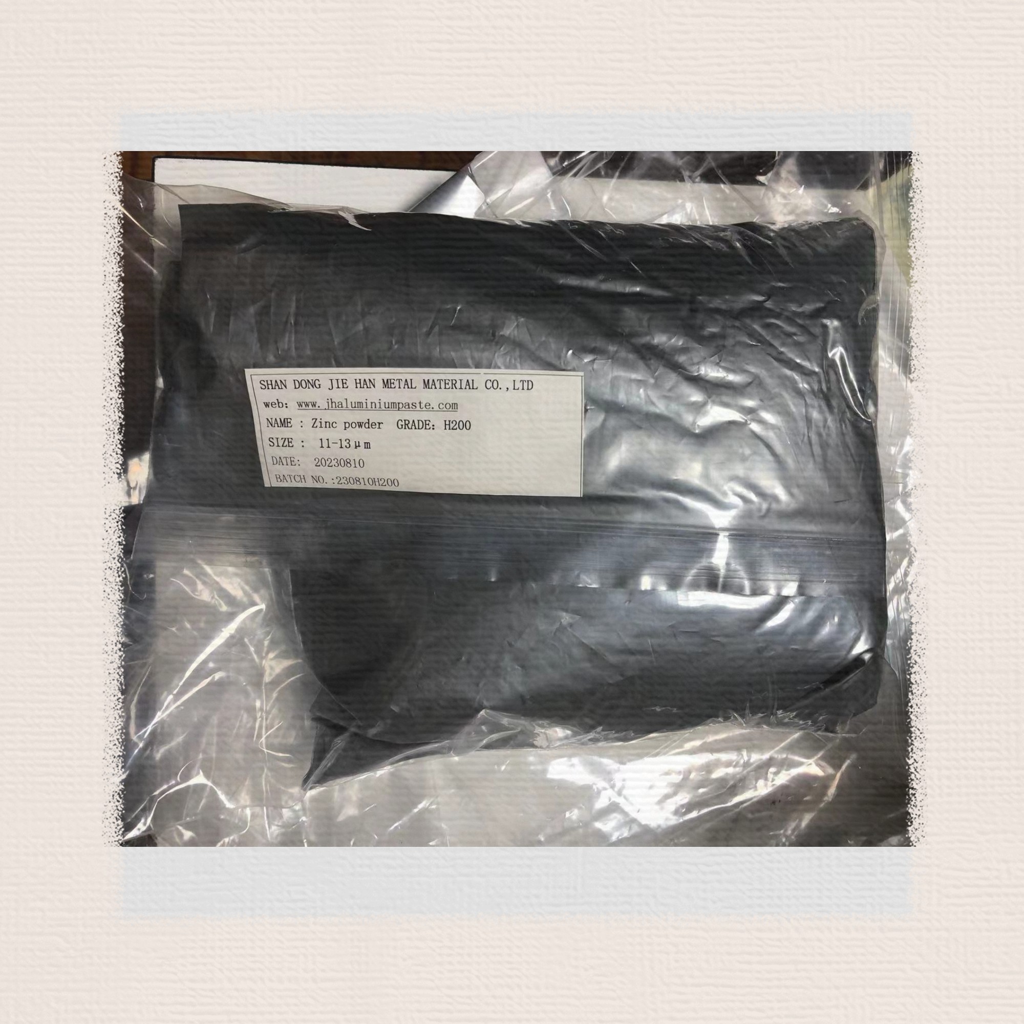 Sampel bubuk JIEHAN Zinc dikirim pada 10 Agustus