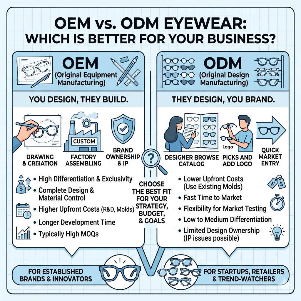 OEM vs. ODM Brillen: Was ist besser für Ihr Unternehmen?