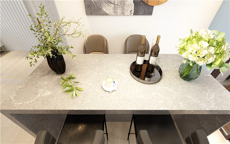 Grey engineered quartz worktops