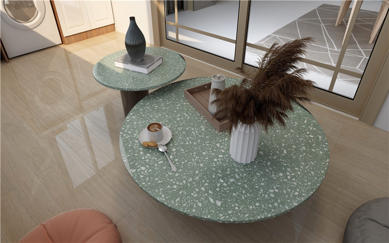 tea table terrazzo polished concrete