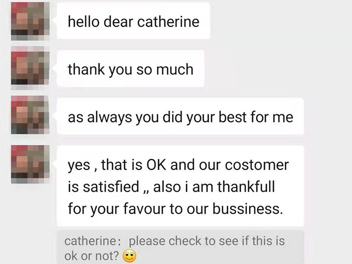 Feedback from customer