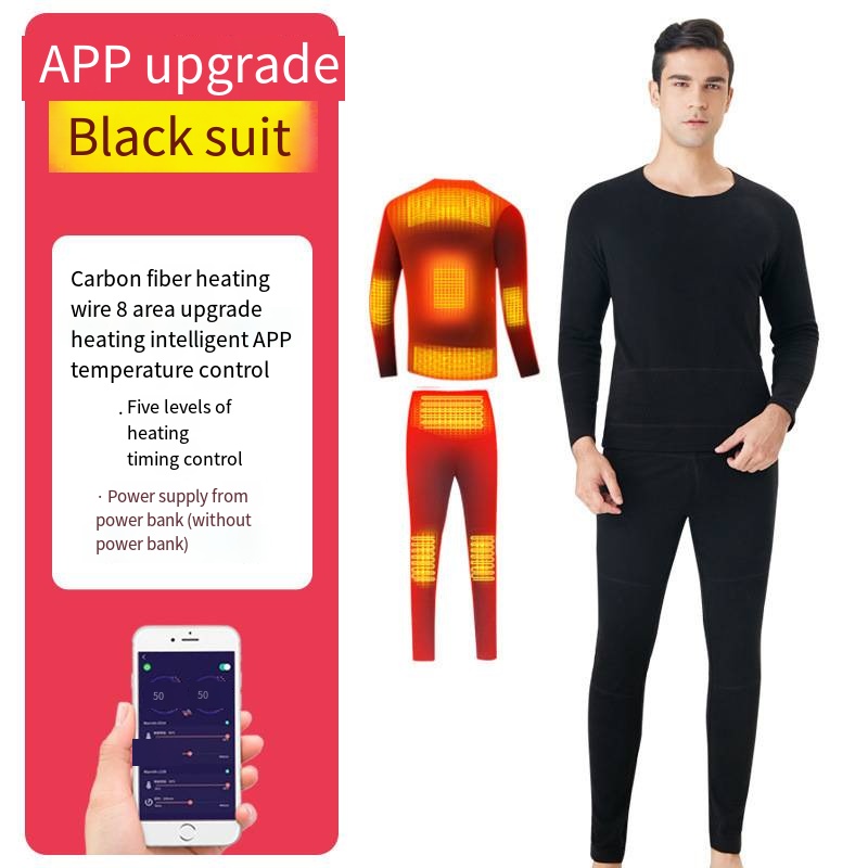 Hommes femmes USB chauffage électrique sous-vêtements hiver costume Smartphone contrôle thermique