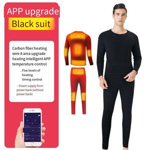 Men Women USB Electric Heating Underwear Winter Suit Smartphone Thermal Control