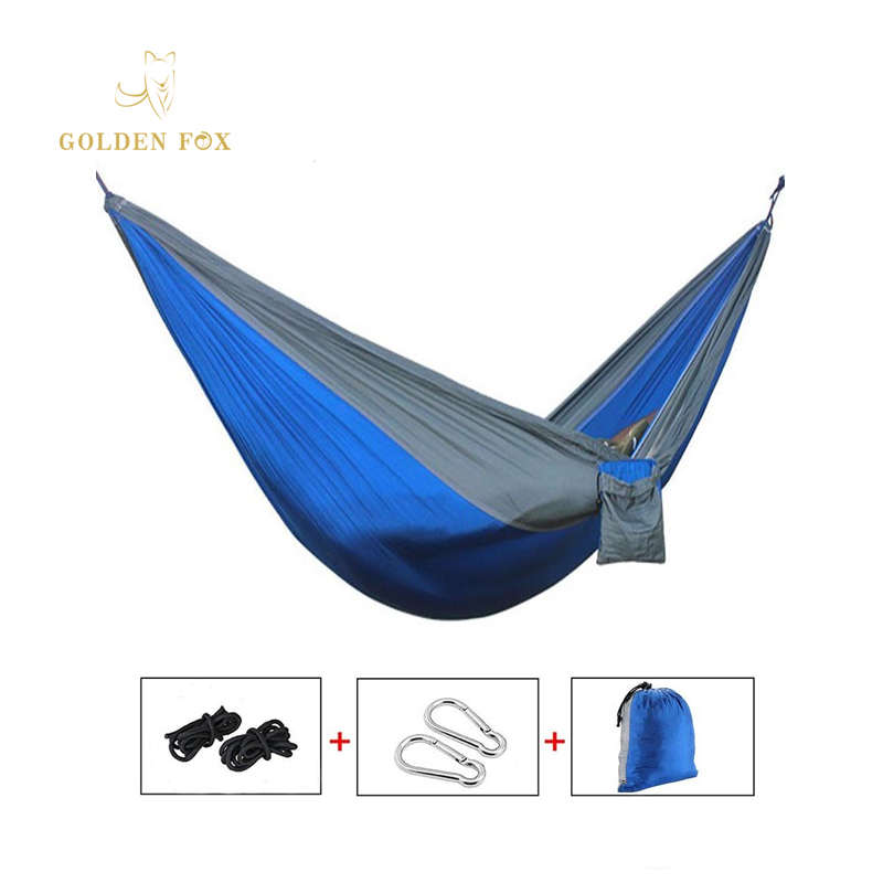 Camping Parachute Double Nylon Hammock With Tree Straps Light Ripstop