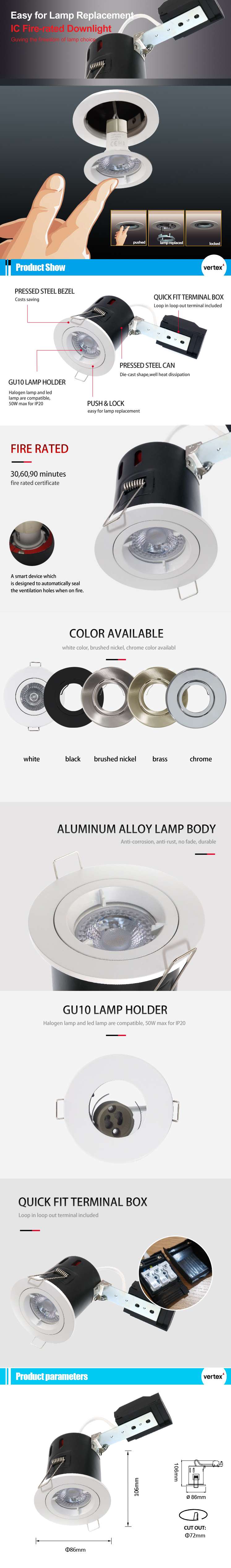 90 Minute fire rated downlight