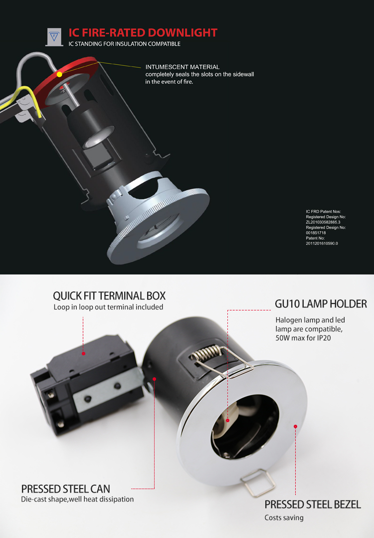 fire rated LED downlight