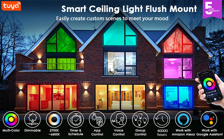 RGB Smart Ceiling light Tuya Smart WiFi/ZigBee/Bluetooth