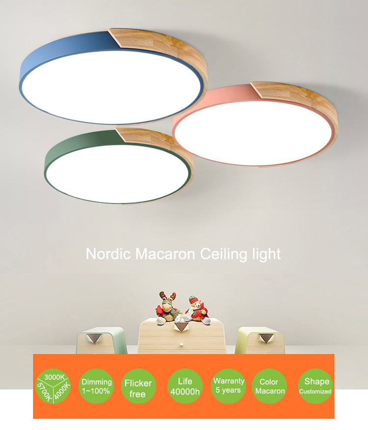 nordic macaron 3CCT Ceiling Light Smooth Dimming