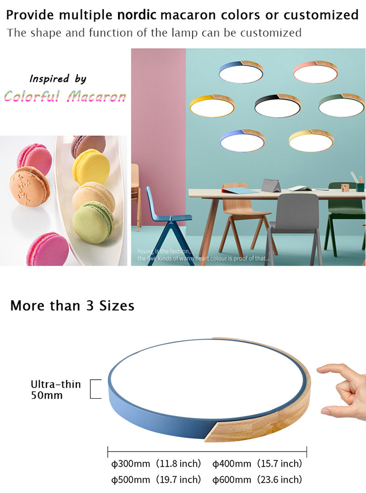 nordic macaron 3CCT Ceiling Light Smooth Dimming